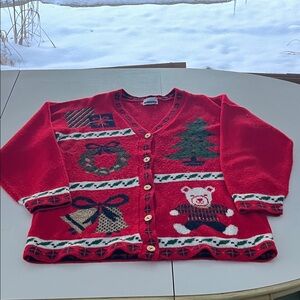 Festive Red Holiday Cardigan